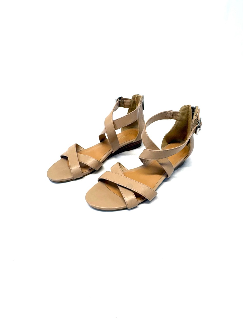 Le Chateau Neutral Crisscross Ankle-Strap Sandals - Women's Tan Size 7
